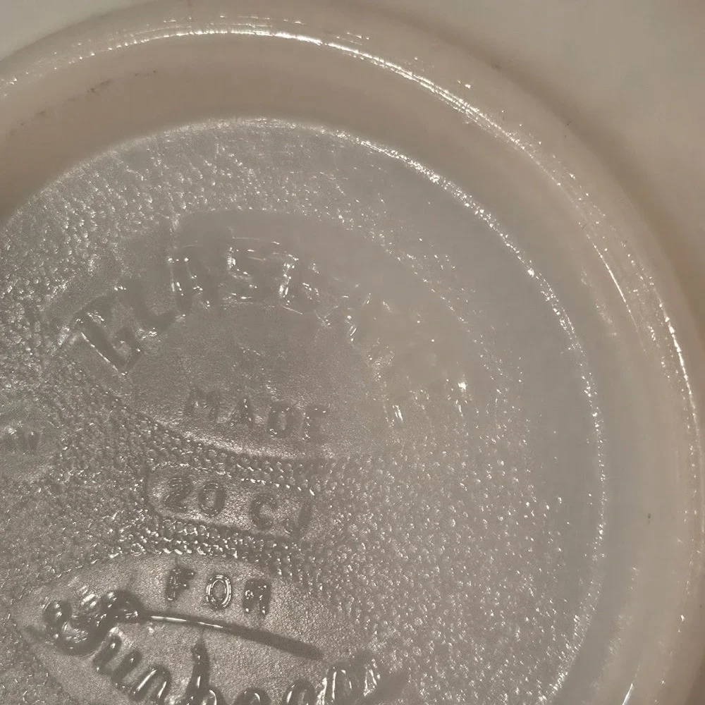 Vintage Glasbake for Sunbeam White Milk Glass Mixing Bowl with Spout 20 CJ